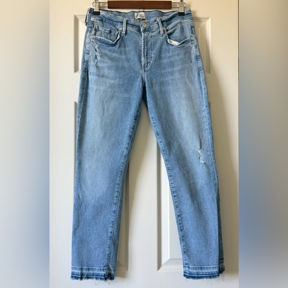 Citizen Of Humanity Ella Mid Rise Jeans Women Size 28 Crop Slim Fit Light Wash - Picture 1 of 13